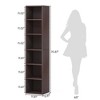 Resenkos Bookshelf, Bookcase Standing Shelf Unts,70.9" Corner Bookcase, Modern 6-Tier Narrow Cube Display Shelves,Walnut Brown - 2 of 4