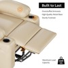 Widened Recliner with Vibration and Heating Massage, Simple Tilt with 1.5 Times Sponge Filling, Retro PU Leather Massage Recliner with Cup Holder - 4 of 4