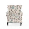 TOAOTBNBO Upholstered Accent Chair with Tapered Birch Wood Leg, Sofa Armchair with Rolled Armrests Club Chair for Bedroom, White - 2 of 4