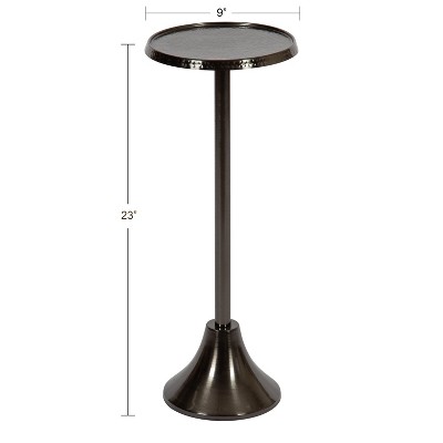 Sanzo Pewter Handcrafted Metal Pedestal Side Table
