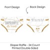 Big Dot of Happiness It’s Twins - Diaper Shaped Raffle Ticket Inserts - Gold Twins Baby Shower Activities - Diaper Raffle Game - Set of 24 - 2 of 4