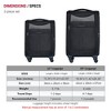 Gulches
 (20+24) Two-piece suitcase suitcase set Oxford trolley case without password lock universal wheel BLACK - 3 of 4