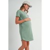 Hello Miz Casual Crew Neck Tee Shirt Maternity Dress with Pockets - 3 of 4