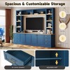 Lyngins 4-Piece Entertainment Center Wall Unit,Large TV Stand with Bookshelves & Drawers,Adjustable Shelves,Media Console Table for Living Room - 4 of 4