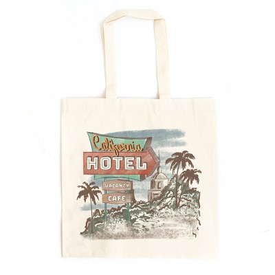 City Creek Prints California Hotel Canvas Tote Bag - 15x16 - Natural