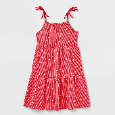 Girls' Adaptive Sleeveless 4th of July 'Star' Dress - Cat & Jack™ Red
