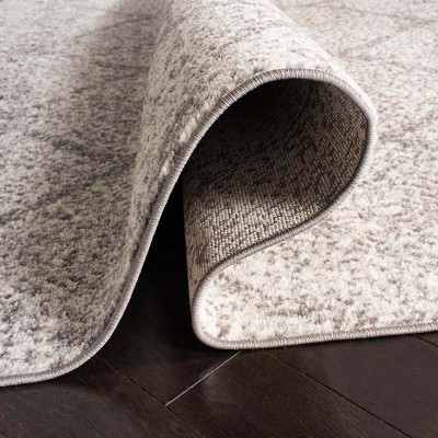 Gray Hand-Knotted Square Synthetic Easy Care Rug