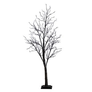 Nearly Natural 5-ft Pre-Lit Halloween Deluxe Black Twig Artificial Fall Tree with 102 Orange and Purple LED Lights - 1 of 4