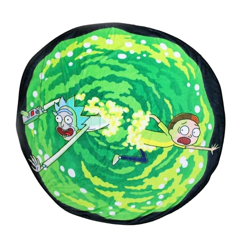Just Funky Rick and Morty Round Portal 48 Inch Fleece Throw Blanket, 1 of 4