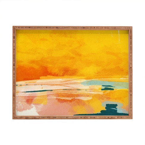 lunetricotee sunny landscape Rectangular Bamboo Tray - Deny Designs - image 1 of 2