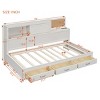 1pc Wooden Daybed, Solid Wood Frame with USB Ports and 3 Storage Drawers, No Box Spring Required - Baofuwish - 4 of 4
