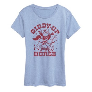 Women's - Instant Message - Giddy Up Jingle Horse Short Sleeve Graphic T-Shirt - 1 of 4