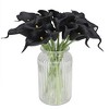 Duovlo 20pcs Calla Lily Bridal Wedding Bouquet Lataex Real Touch Artificial Flower Home Party Decor (Black) - 3 of 4