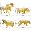 12-Piece Metallic Gold Safari Animal Figures, Plastic Jungle Wild Animal Toys for Baby Shower, Party & Christmas Decoration - 3 of 4