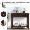 Vintage-Inspired Solid Wood Console Table with Two Drawers and Bottom Shelf - 4 of 4