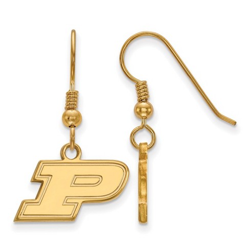 Black Bow Jewelry 14k Yellow Gold Plated Sterling Silver Purdue Boilermakers NCAA Dangle Earring - image 1 of 3