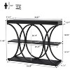 39" Narrow Console Tables for Entryway, Industrial 3-Tier Sofa Table with Round Metal Base and Storage Shelves for Hallway, Foyer - 2 of 4