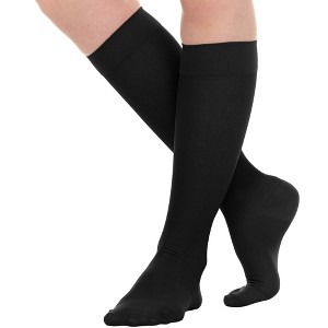 ABSOLUTE SUPPORT – Petite Sheer Short-Length Compression Socks for Women – 15-20mmHg – 3 Pairs – A403 - 1 of 4
