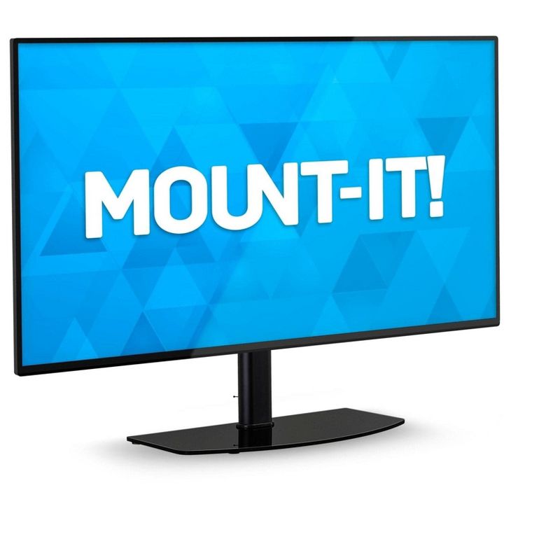 Mount-It! Height Adjustable Universal TV Stand Base Mount | Tabletop TV Stand for 32 to 60 in. Screens with Tempered Glass Base | Holds Up to 88 Lbs., 3 of 9