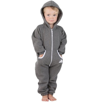 Joggies - Charcoal Gray Infant Footless Hoodie Onesie : Target