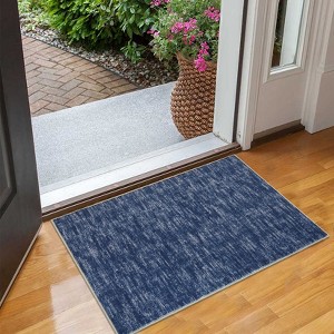 Solid Texture Area Rugs Washable Modern Accent Carpet with Non-Slip Backing - 1 of 4