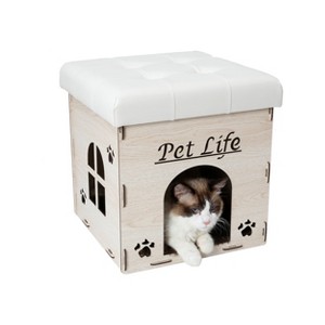 Pet Life Kitty Kallapse Collapsible Folding Cat House Bed Ottoman Bench Furniture - 1 of 1