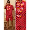 Lars Amadeus Men's Summer Polka Dots Hawaiian Short Sleeves Set 2 Pcs - 4 of 4