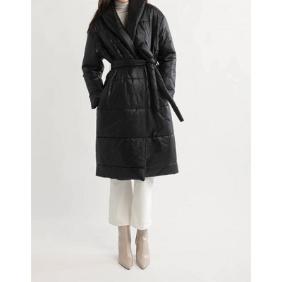 Women's Glassy Long Puffer Coat - Look By M
