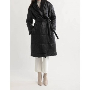 Women's Glassy Long Puffer Coat - Look By M - 1 of 3