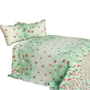 Slickblue 3PC Cotton Vermicelli-Quilted Patchwork Quilt Set, Full/Queen Size with 2 Shams, 12 Patterns - 1 of 4