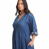 June + Vie by Roaman's Women's Plus Size Ruffled Denim Dress - 4 of 4