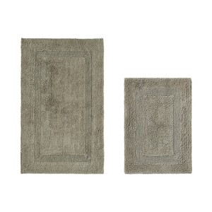 Lux Premium 100% Cotton Tufted Solid Reversible 2 PC Bath Rug Set – Ultra-Soft, Water-Absorbent, Durable, Machine Washable Bathroom Rug - 1 of 4
