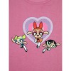 Powerpuff Girls Heart Crew Neck Short Sleeve Pink Women's Lettuce Hem Baby Tee - 2 of 2