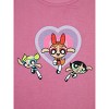 Powerpuff Girls Heart Crew Neck Short Sleeve Pink Women’s Lettuce Hem Baby Tee - image 2 of 2