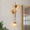 LNC Ariene 12.5-in W 3-Lights Polished Gold and Spider Crack Glass Globe Modern/Contemporary  Wall Lights - 2 of 4