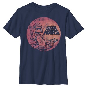Boy's Star Wars Boba Fett Retro Circle T-Shirt - 1 of 4