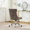Modern Chenille Upholstered Tufted Office Chair with Nailhead Trim, Adjustable Swivel Desk Chair with Chrome Metal Base-- Frevyn - 4 of 4