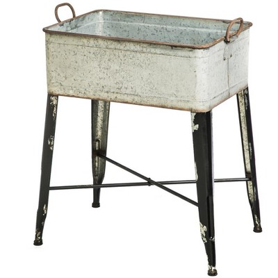 Evergreen Vintage Metal Wash Tub Planter