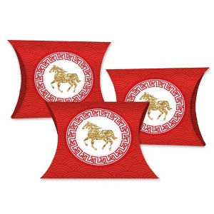 Big Dot of Happiness 2026 Year of the Horse Favor Gift Boxes - Lunar New Year Petite Pillow Boxes - Set of 20 - 1 of 4