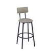 DOMETOUR Round Bar Stool Set with Shelf Upholstered Stool with Backrest - 2 of 4