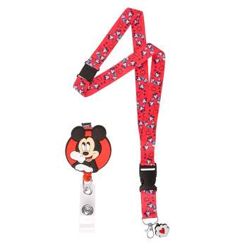 Disney Women's Red Mickey and Minnie Mouse Lanyard