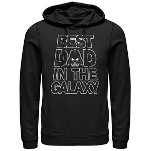 Men's Star Wars Father's Day Best Dad Darth Vader Helmet Pull Over Hoodie - 1 of 3