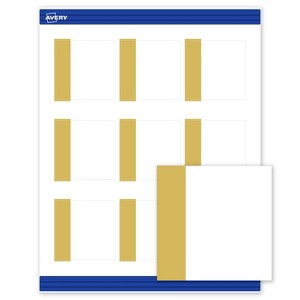 Avery Printable Square Cards, Gold-Dipped Edge, 2.5" x 2.5", Matte White Square Cards, Laser/Inkjet, 90ct, Great for Business Cards - 1 of 4