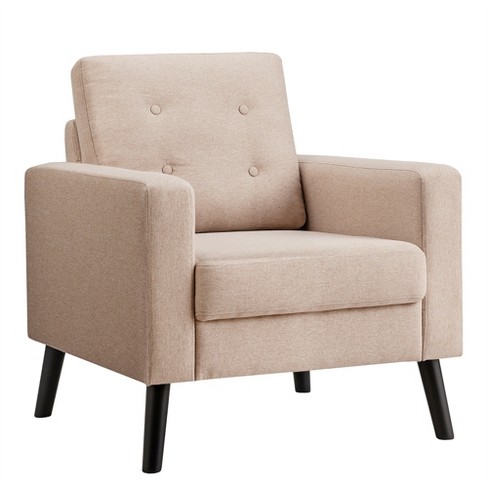 Costway Modern Tufted Accent Chair, Modern Fabric Armchair