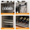 Farmhouse Coffee Bar Cabinet - Sliding Barn Door, 70 Inch Tall Buffet Cabinet with Shelves, Liquor Cabinet with Wine and Glasses Rack, for Kitchen, - 3 of 4