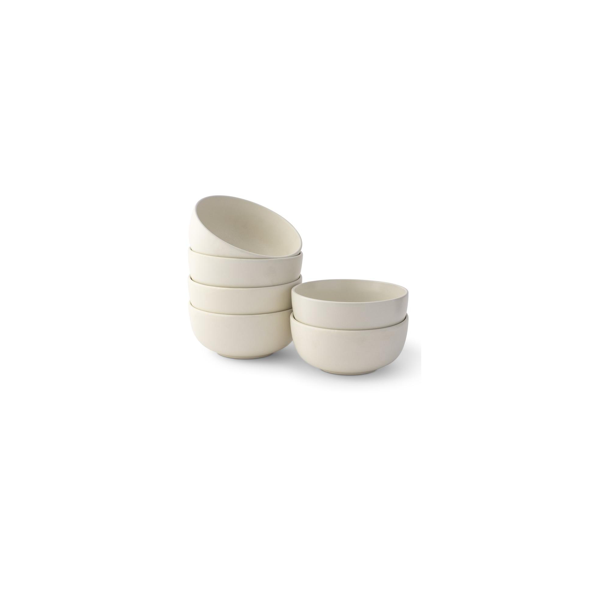 JoyJolt Mesa 6-Piece Stoneware Soup Bowls Set – 23 oz – Matte Linen