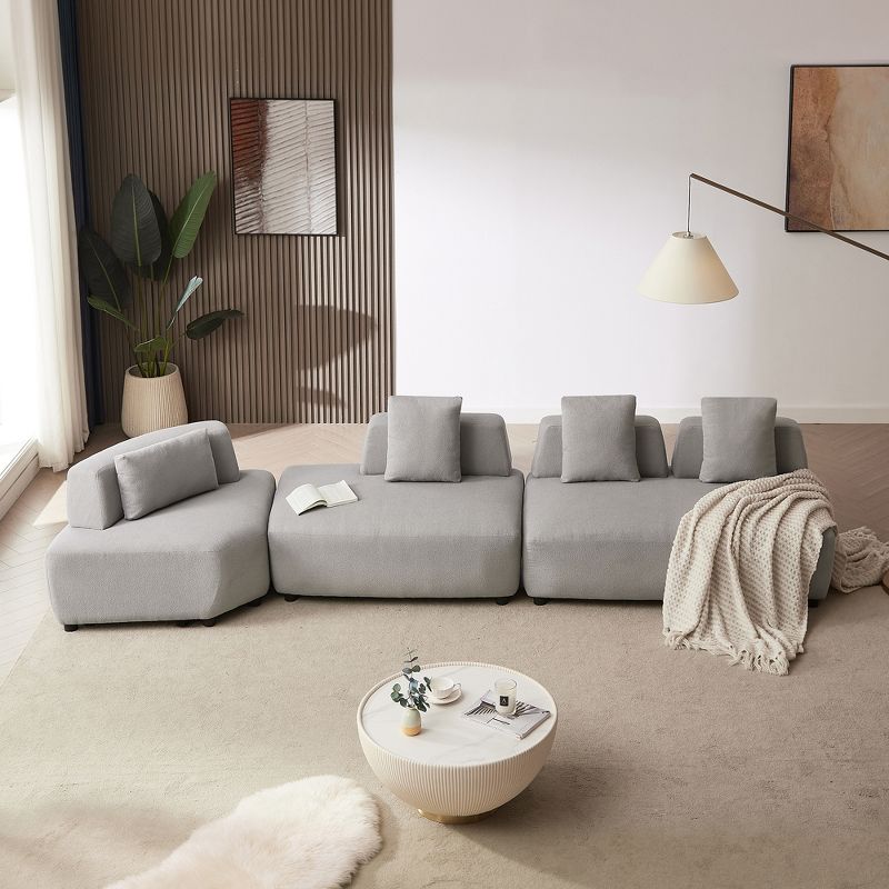 92.5" 3 PCS Convertible Sectional Sofa Couches with Removable Pillows-ModernLuxe, 1 of 14