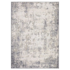 Modern Abstract Area Rug Low Pile Fade Stain Resistant Rug Soft Contemporary Accent Carpet for Living Room Bedroom Nursery,Grey/5'3"x7'3" - 1 of 4