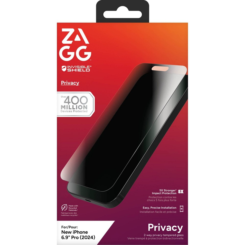 ZAGG Apple iPhone 16 Pro Max Glass Elite Privacy Screen Protector