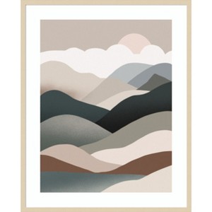 Amanti Art Nordic landscape mountain range 06 by Little Dean Wood Framed Wall Art Print - 1 of 4